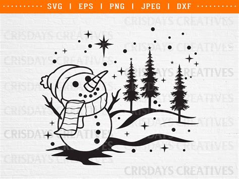 Snowman Scene Svg Christmas Scene Svg Winter Snow Scene Svg - Etsy