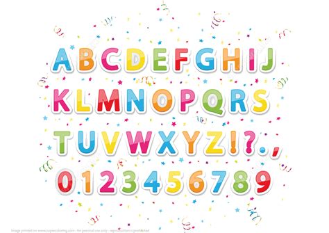 Printable Stickers of English Alphabet Letters and Numbers | Free ...