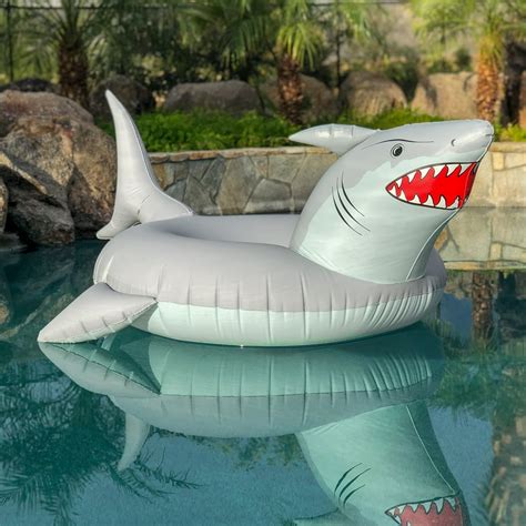 GoFloats 'Great White Bite' Shark Party Tube Inflatable Raft | Fun Pool Float for Adults and ...