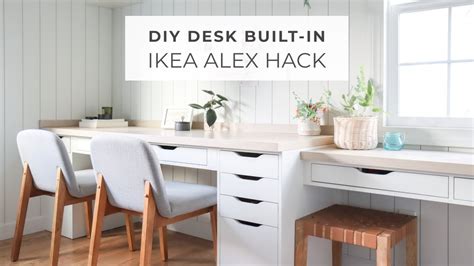 Ikea Alex Desk Hack | DIY Desk Built-in with Alex Drawers and Ekby Alex ...