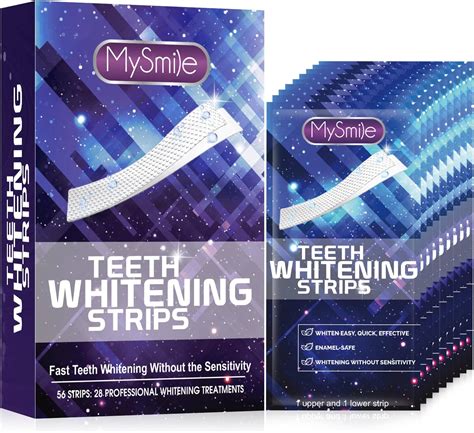 MySmile Teeth Whitening Strips, 56 No Sensitivity Whitening Strips, 28 Day Treatment Teeth ...