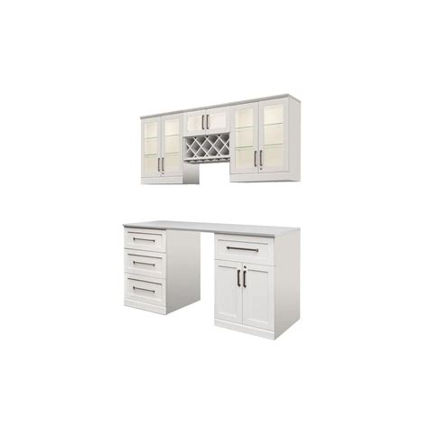 NewAge Products Home Bar White 6-Piece Shaker Style Bar Cabinet-60051 - The Home Depot