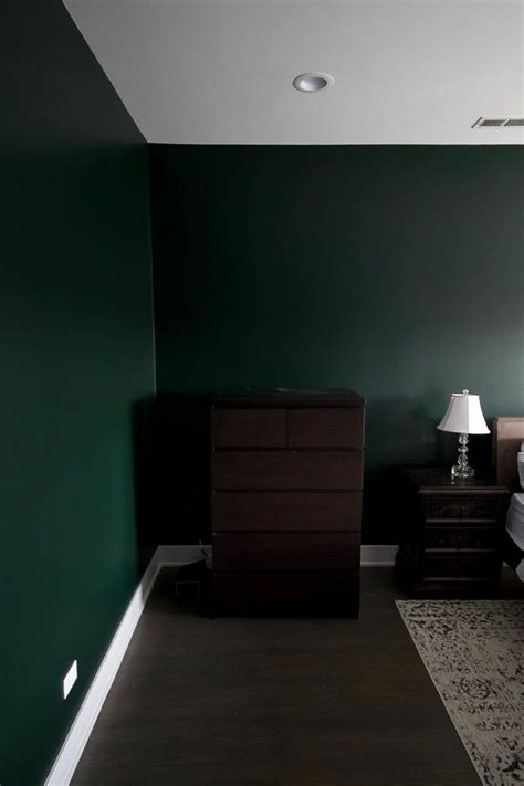 Our Favorite Dark Green Paint Color | The DIY Playbook | Green bedroom walls, Dark green walls ...