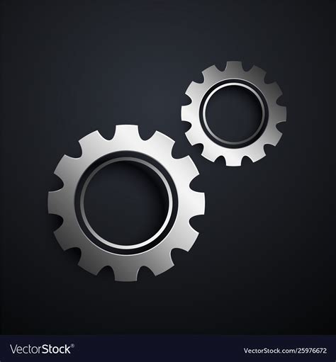 Two metallic gears setting background Royalty Free Vector