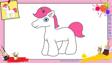 Dessin licorne - Comment dessiner une licorne FACILEMENT etape par etape pour ENFANTS - YouTube