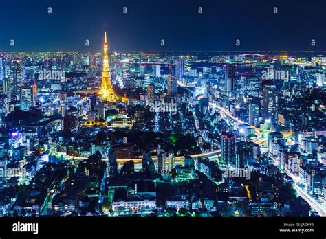 Tokyo skyline at night Stock Photo - Alamy