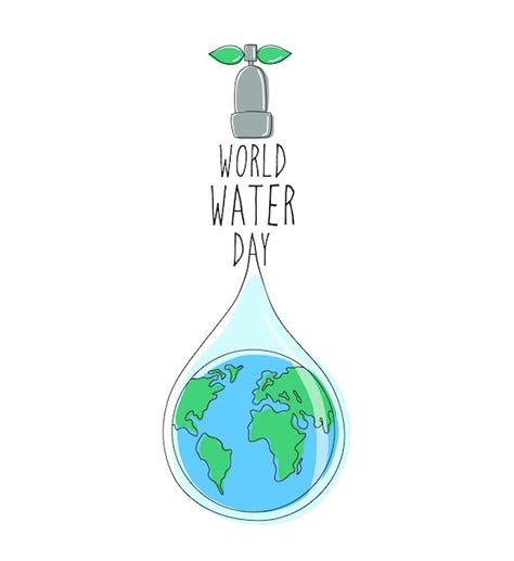 Premium Vector | World water day. World Water Day poster. Earth and water tap vector illustration