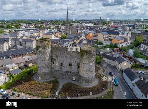 Aerial view of the remains of Carlow Castle, Carlow, Ireland Stock Photo - Alamy