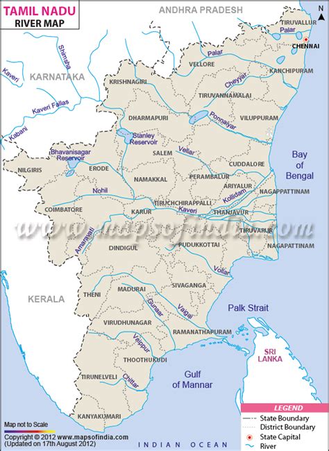 River Map of Tamil nadu | Map, Tamil nadu, India map