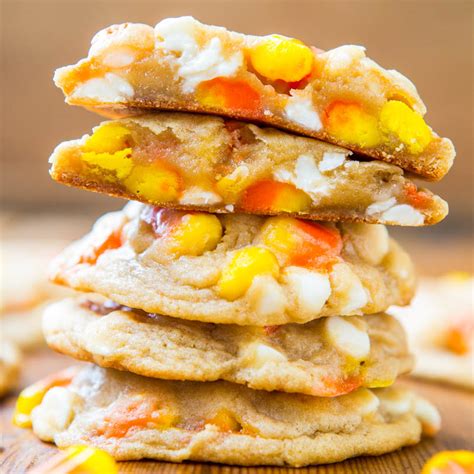 White Chocolate Candy Corn Cookies - Averie Cooks