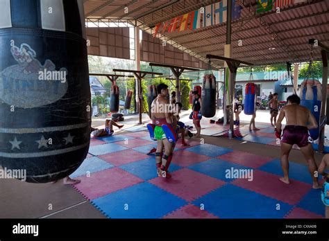 Thai Boxing in a Training Center on Phuket, Thailand Stock Photo - Alamy