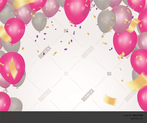 Party Balloons Pink Vector & Photo (Free Trial) | Bigstock