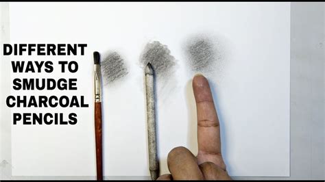 DIFFERENT WAYS TO SMUDGE CHARCOAL PENCILS - YouTube