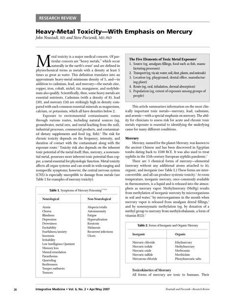 (PDF) Heavy-metal toxicity - With emphasis on mercury