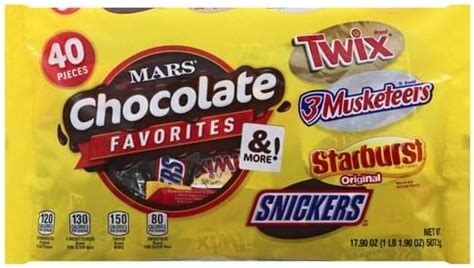 Mars Chocolate Favorites & More Candy - 40 ea, Nutrition Information | Innit