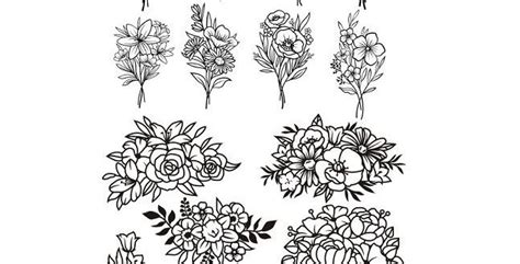 free svg file flowers set – DXF DOWNLOADS – Files for Laser Cutting and CNC Router ArtCAM DXF ...