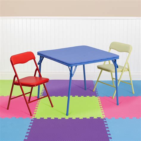 Flash Furniture Kids Colorful 3-Piece Folding Table and Chair Set - Walmart.com - Walmart.com