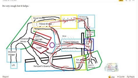 Map of the Dwarven Mines with places and paths | Hypixel Forums