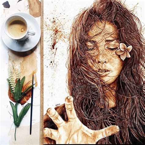 Maybe I can't touch the sky. Detailed Portrait Paintings Using Coffee. By Nuria Salcedo ...