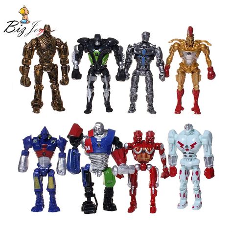 8pcs/lot Action Figure Real Steel Toys Atom Movie Zeus Twin Cities Midas Robot PVC 13cm gift ...