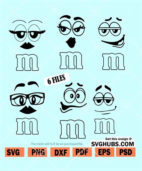 M&M Faces SVG, M&M Faces SVG free, free m&m svg files, m&m faces ...