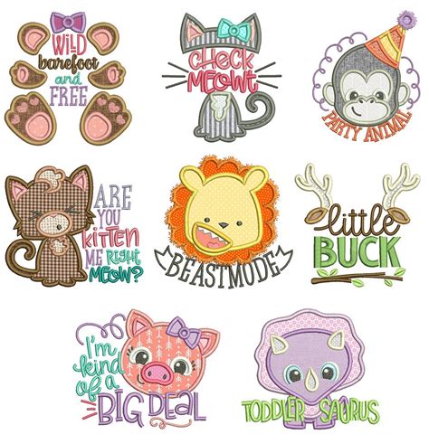 Kids Animal Word Art 1 | Animals for kids, Word art, Machine embroidery