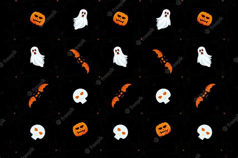 Premium Vector | Halloween black seamless pattern. black background.