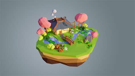 ArtStation - Blender Low-poly Scene