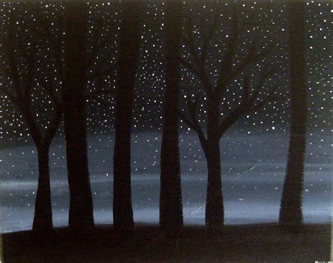 forest painting at night - Google Search | Night sky painting, Sky painting, Forest painting