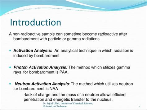 Neutron activation analysis (NAA)