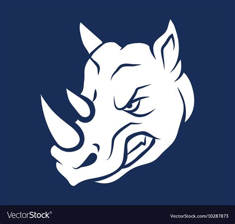 Angry rhino head silhouette Royalty Free Vector Image