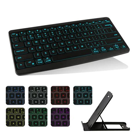 Ultra Slim Backlit Wireless Keyboard Bluetooth Keyboard, Support up to ...