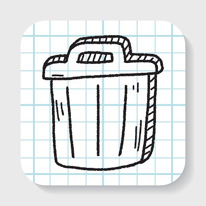 Trash Can Doodle Drawing Stock Illustration - Download Image Now - 2015, Backgrounds, Business ...