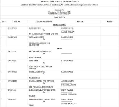 DRT Cause List 2024 | DRT / DRAT / RC / TRC Case Status