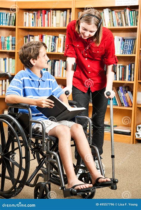 Happy Disabled Children In School