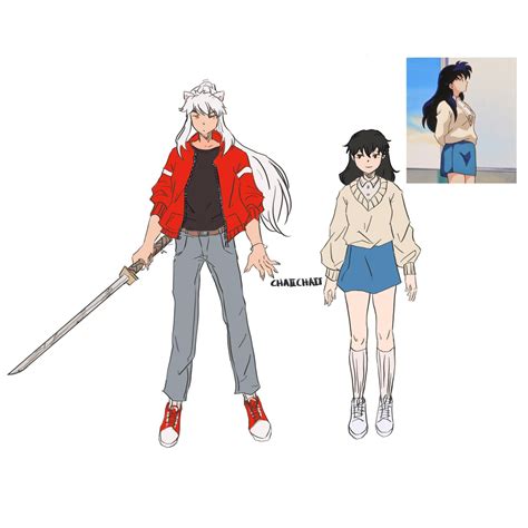 Modern Inuyasha and Kagome in an outfit that is not her school uniform ...