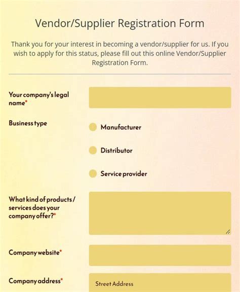 Vendor Registration Form Template Application Form Ex - vrogue.co
