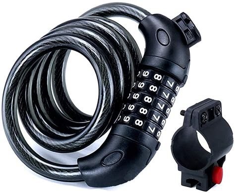 VISCAL Bike Lock, 5-Digit Combination Lock Heavy Duty Chain Lock with ...