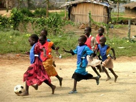 I think about children in Africa playing soccer because it's one of the ...