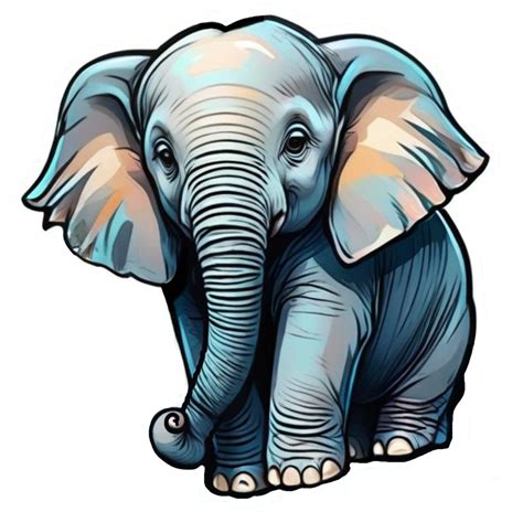 Cute baby elephant clipart sticker drawing | Clipart Nepal