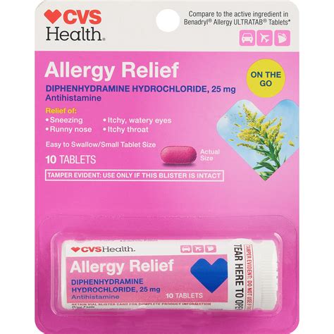 CVS Health Allergy Relief Diphenhydramine Tablets (FSA Eligible) - CVS Pharmacy