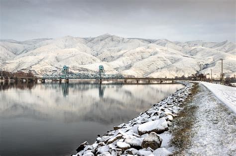 Blue Bridge in the Winter Photograph by Brad Stinson