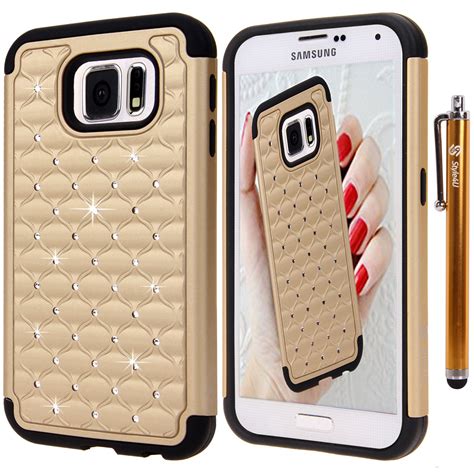 Style4U Crystal Bling Hybrid Armor Samsung Galaxy S6 Phone Case Stylus ...