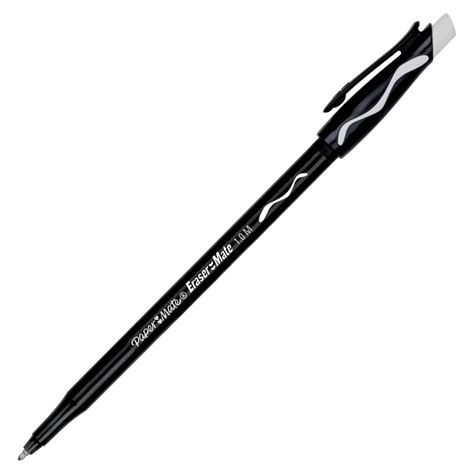 Paper Mate Erasermate Ballpoint Pens - Medium Pen Point - Black - Black Barrel - 12 / Dozen ...