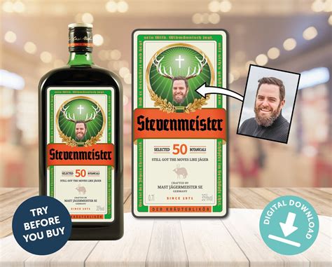 Custom DIGITAL Jägermeister Bottle Label Edit Download - Etsy Norway