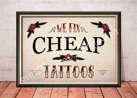 We Fix Cheap Tattoos Sign Tattoo Parlor Sign Tattoo Studio | Etsy ...