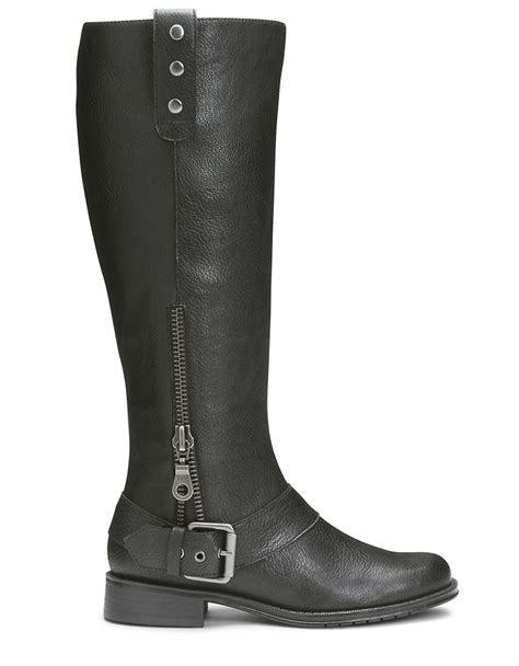 Aerosoles Easy Rider Faux Leather Boots in Black | Lyst