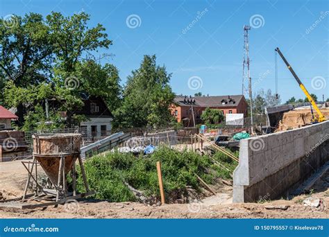 Construction of the Road. Construction of the Bridge Stock Image ...