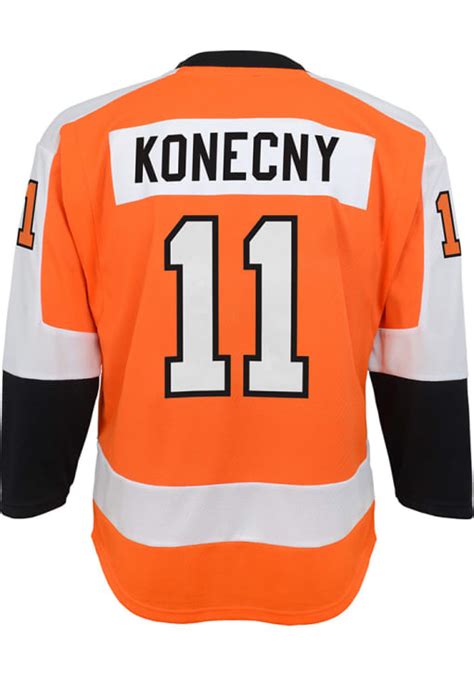 Philadelphia Flyers Travis Konecny Youth ORANGE Replica Home Hockey Jersey