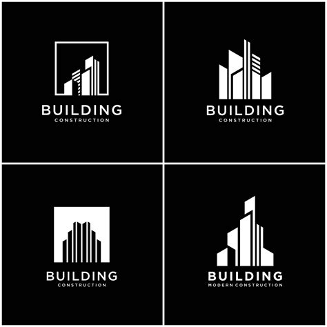 set collection building logo design bundle construction. premium ...